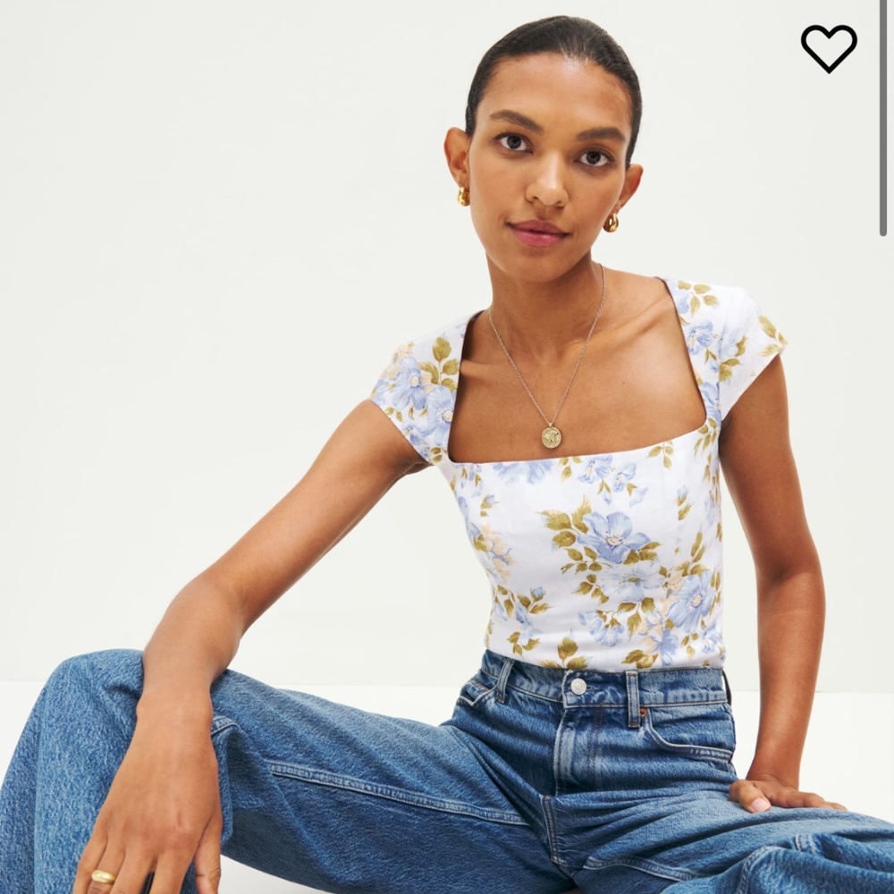 Reformation Cora linen top size 8